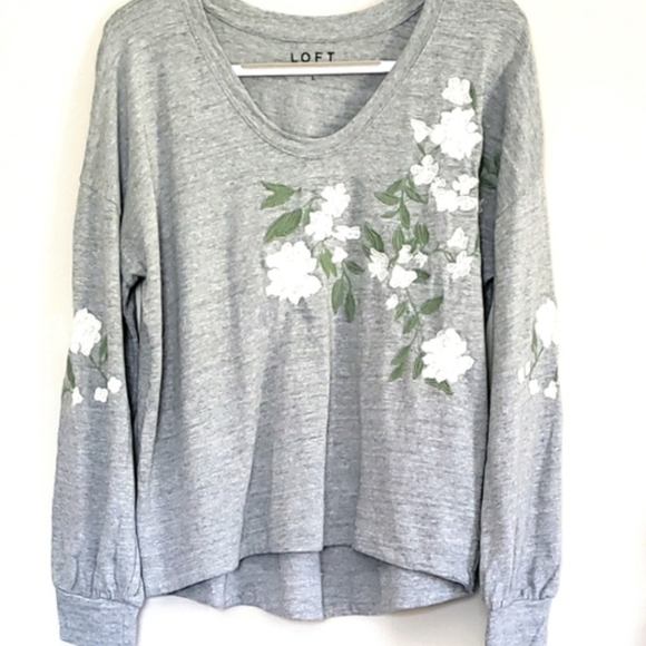LOFT Floral Embroidered Puff Sleeve Top - Picture 6 of 6